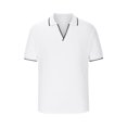 thumbnail image 4 of DPTALR T-Shirt Décontracté pour Homme, Coupe Ajustée, Col Rabattu, Couleur Unie, Manches Courtes, Haut, Blouse, 4 of 6