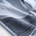 thumbnail image 4 of Cameland Men's Ripped Denim Trunks Stretchy Washed Jeans Trunks Cut-off Classic Fit Biker Jeans Trunks, 4 of 9