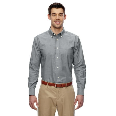 Harriton Men's Long-Sleeve Oxford with Stain-Release