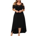 thumbnail image 2 of Robes pour Femmes Grande Taille Femme Aguichant Sans Bretelles Dos Nu Dentelle Manches Courtes Robe en Liquidation, 2 of 4