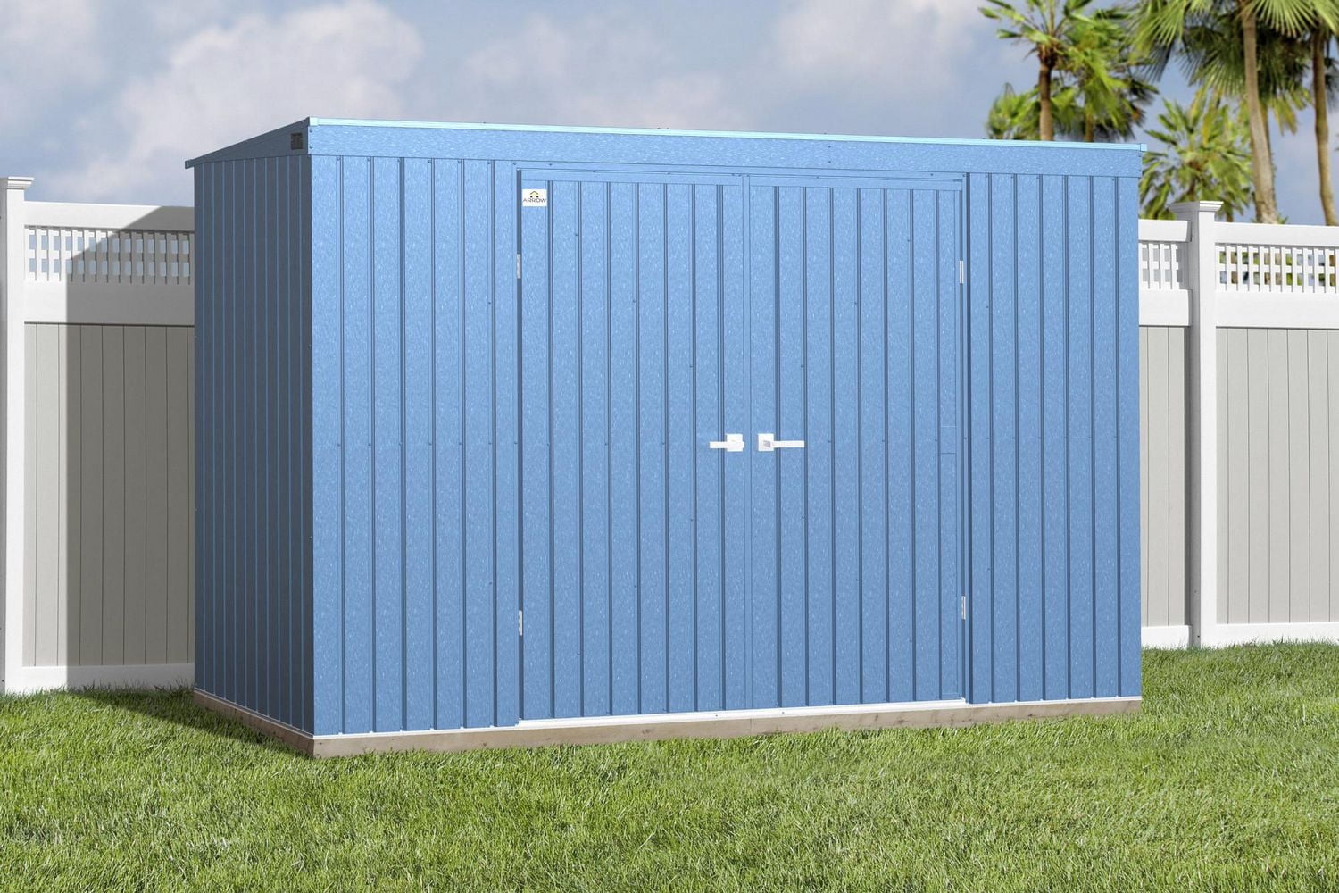 Arrow Elite Steel Storage Shed, 10x4, Blue Grey