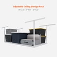 thumbnail image 3 of 3x6ft Overhead Garage Storage Rack, Heavy Duty Height Adjustable Ceiling Storage Shelves, 72"x 36"x40", White, 3 of 10