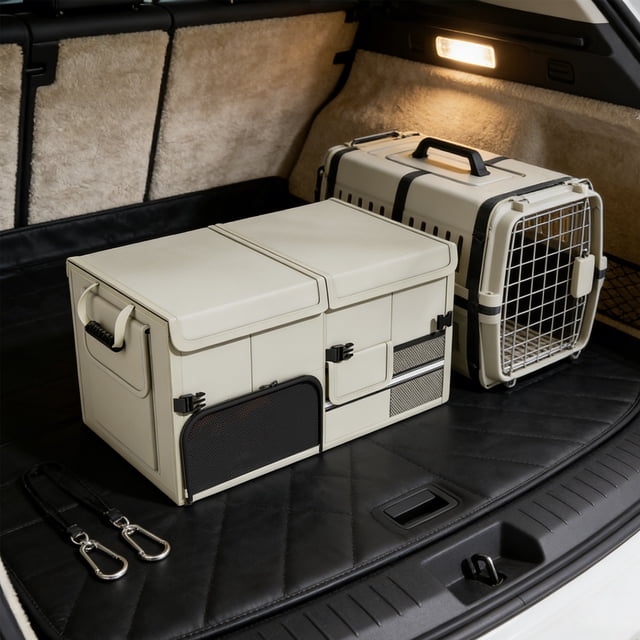 Dvkptbk Foldable Car Trunk Organizer with Lid Collapsibles Storage Box for Backseat Multifunction Waterproof Portable Camping Travels Gear Container home decor