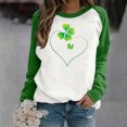 thumbnail image 1 of T-shirt Ample à Manches Longues et Col Rond Imprimé pour la Saint-Patrick pour Femmes, 1 of 1