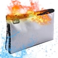 thumbnail image 1 of Yeacher Small Fireproof Money Bag Fire and Water Resistant Expandable Document Bag Storage Pouch with Zipper for A5 File Document Cash Jewelry Passport, 1 of 8