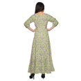 thumbnail image 3 of Moomaya Printed Round Neck 3/4 Sleeve Long Maxi Dress With Drawstring Waist, 3 of 3