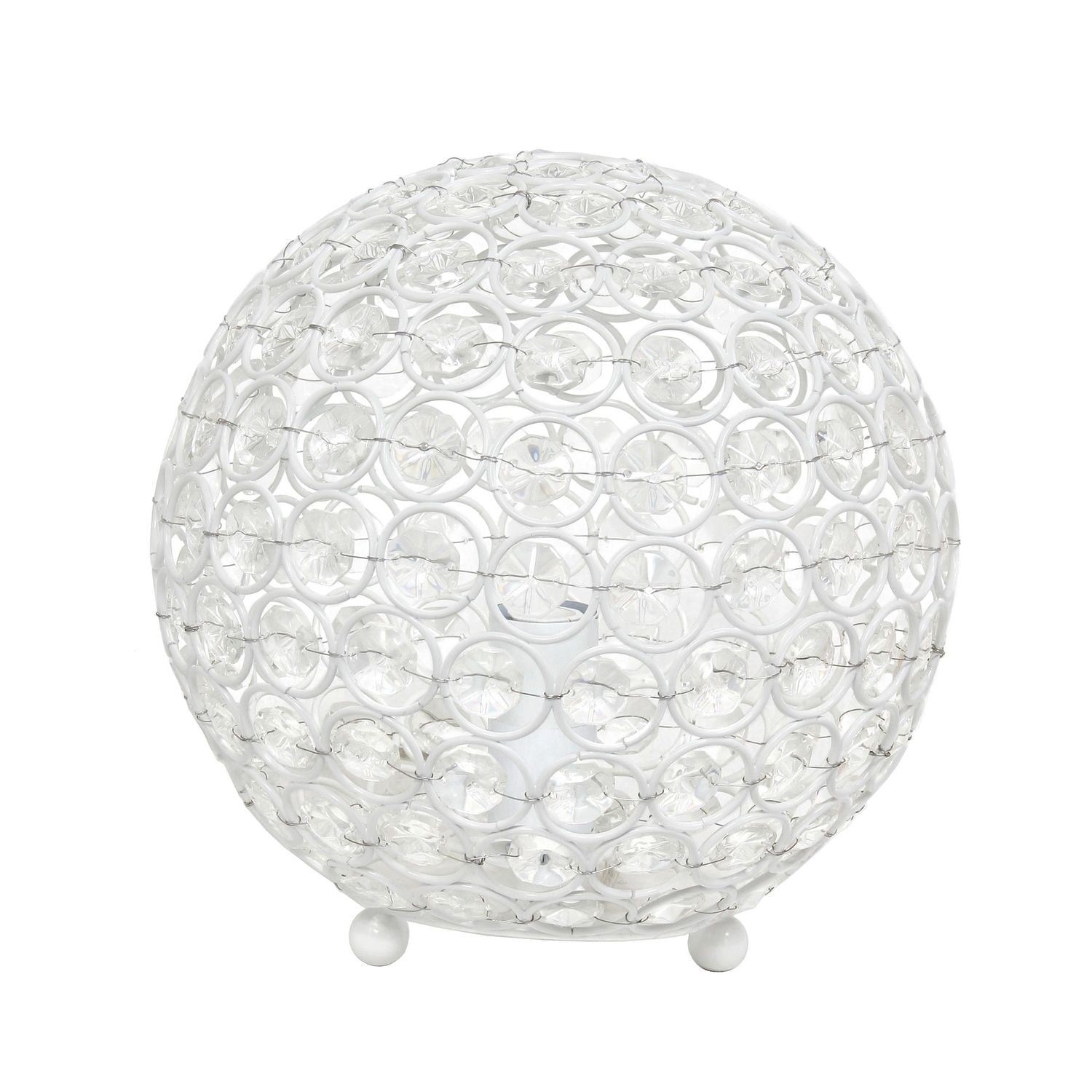 Lampe de table Elegant Designs à paillettes boule de cristal de 10 pouces