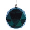 thumbnail image 1 of Vickerman M177574DS 8 in. Midnight Green Shiny Geometric Christmas Ornament Ball, 1 of 1