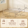 thumbnail image 3 of HOMCOM Queen Bed Frame Metal Platform Bed Frame with Headboard Steel Slat, 3 of 10
