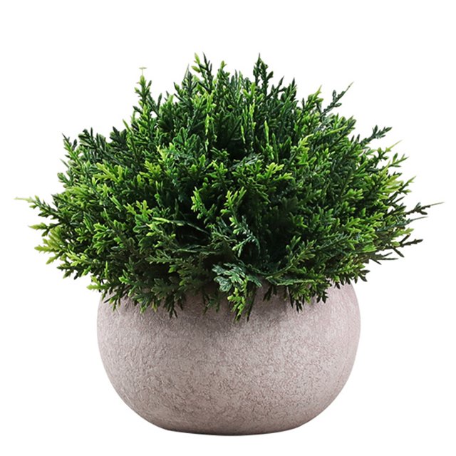Artificial Plant Potted Lifelike Round Fake Greenery Plant Faux Plant Decoration