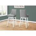 thumbnail image 3 of Monarch Specialties Bar Stool, Set Of 2, Swivel, Bar Height, Wood, Pu Leather Look, Grey, White, Transitional, 3 of 4