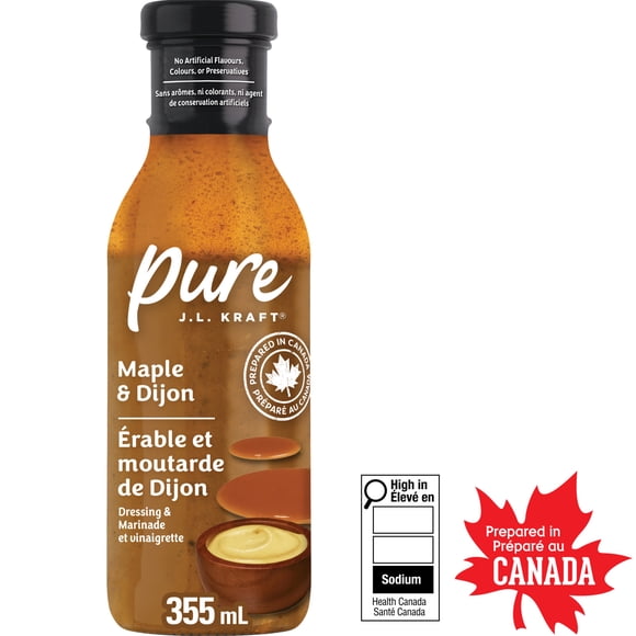J.L. KRAFT Pure Maple & Dijon Dressing & Marinade, 355 mL Bottle