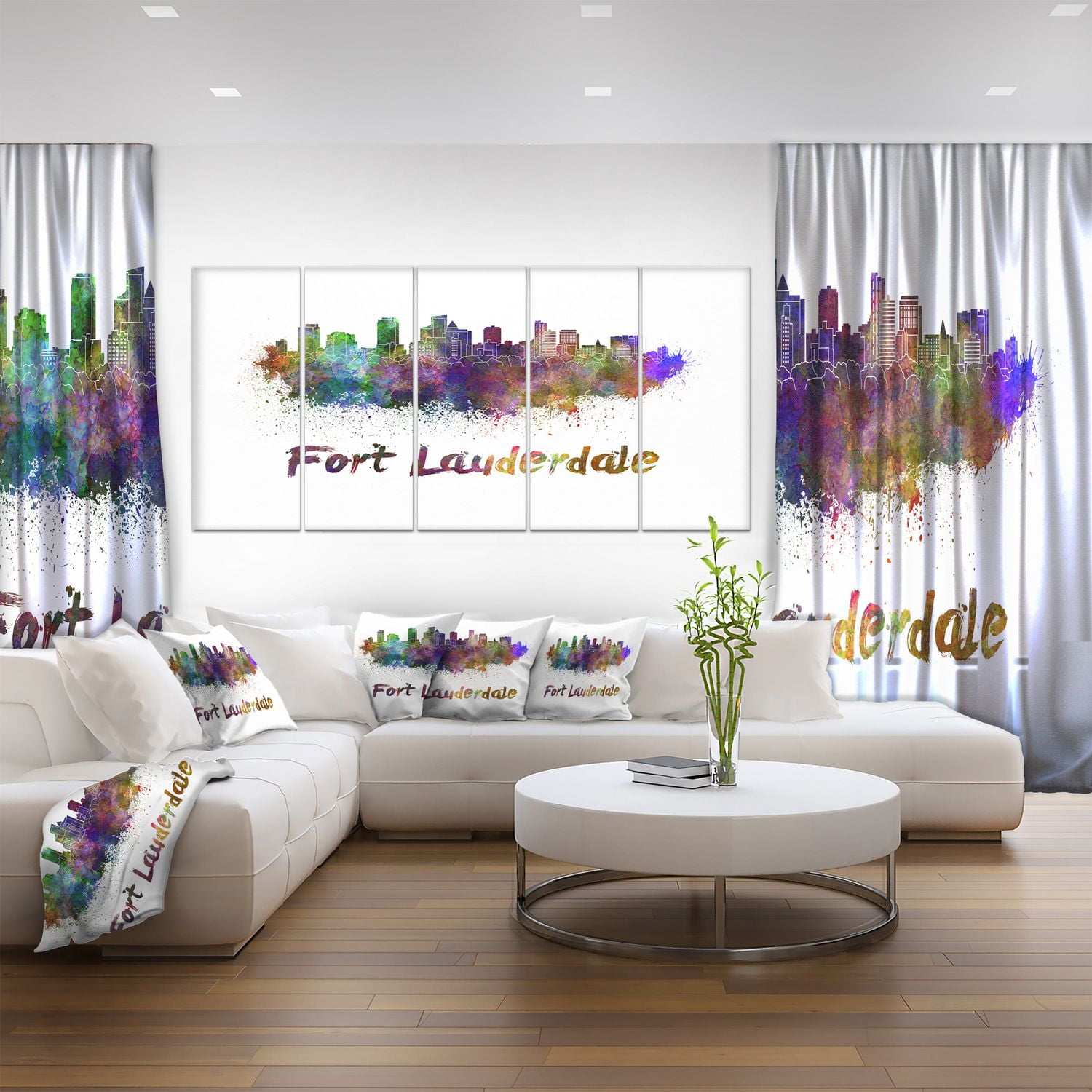 Design Art La Ligne D'Horizon De Fort Lauderdale Sur Toile