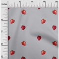 thumbnail image 2 of oneOone Georgette Viscose Fabric Strawberry Fruit Print Sewing Fabric BTY 42 Inch Wide, 2 of 4