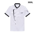 thumbnail image 3 of Chef Jacket Men Chef Coat Skin Sleeve Tops Friendly Chef Uniforms O-Neck Cheap Short Sleeve Tops Bakery Cooking Clothes Work Wear White XXXL, 3 of 9