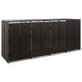 thumbnail image 2 of vidaXL Bin Store Outdoor Trash Can Storage Single Wheelie Bin Shed Poly Rattan, 2 of 6
