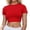 Red, variant on Fgnfyis Womens Tops Women's Casual Short Sleeve Crop T Shirt Round Neck Basic Solid Top for Spring Summer Everyday Wear T Shirts for Women Black M