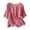 Hot Pink, variant on LUOGENLI Female Shirts Ladies Fashion Casual Cotton and Linen Embroidery V Neck Seven Point Sleeve Comfortable Loose T Shirt Top Vintage T-shirts for Women Graphic Tee St. Patrick's Day Purple L/3