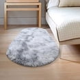 thumbnail image 4 of Hxlamzoo Fluffy Oval Area Rug, Soft Tie Dye Rug, Shaggy Colorful Rug, for Bedroom, Living Room, Teen Dorm, Baby Nursery, 11 Colors & 3 Sizes, 4 of 6