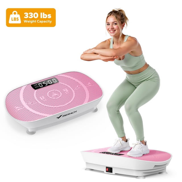MERACH Plaque Vibrante Compacte pour Tonifier les Muscles, Machine d'Exercice à Plaque de Vibration pour Tout le Corps avec Télécommande