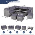 thumbnail image 2 of Gymax 7PCS Rattan Patio Sectional Sofa Set Conversation Set w/ Grey Cushions, 2 of 10