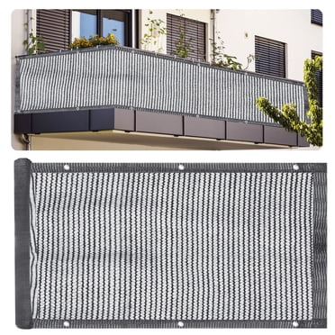 Unique Bargains Écran d'Intimité pour Balcon 3 Pieds X 10 Pieds, Écran de Protection 90 % pour Clôture et Rambarde, Couverture en Maille, Pare-Soleil pour Extérieur, Cour Arrière, Véranda, Gris Foncé