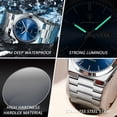 thumbnail image 5 of POEDAGAR Montre de Mode pour Homme en Quartz Bleu en Acier Inoxydable Analogique Étanche Lumineuse avec Date, 5 of 5