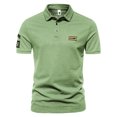 thumbnail image 1 of EGNMCR Chemise Blouse Homme à Manches Courtes Col Rabattu Unie à Boutons Hauts, 1 of 4