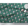 thumbnail image 3 of Soimoi Poly Georgette Tissu Quadrillé Design, Feuilles & Imprimé Floral Rose par Yard 52 Pouces de Large, 3 of 3