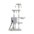 thumbnail image 4 of DOLITY Cat Tree (133cm Tall) Multi Level Toy Training Cat for All Ages Cat Light Gray, 4 of 9
