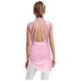 thumbnail image 2 of Oyolan Robe de Patinage Artistique Brillante pour Filles, Robe de Danse Lyrique, Justaucorps de Ballet à Jupe Froncée pour Compétition, Rose, 12, 2 of 4