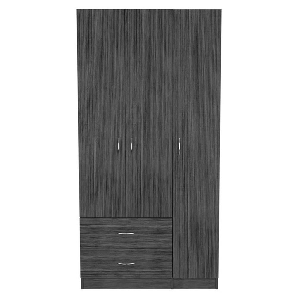 TUHOME Austral 3 Doors Armoire Engineered Wood Armoires in Gray
