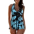 thumbnail image 1 of High Waist Swimsuit Swimming Suit Tank Tops And Shorts With Bottom Ruffle Lace Up Plus Size, 1 of 8