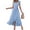 Sky Blue, variant on Women's Summer Casual Dress, Embroidered Sleeveless Dress with Lace Trim and V-Neck for Daily Wear