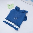thumbnail image 3 of CBFFDC Pet Outfit White Flowers Decor Pet T shirt with Front Bowknot Ruffle Collar Spring Summer Puppy Tee Clothes, 3 of 6
