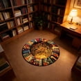 thumbnail image 2 of SIYTUAU 3D Optical Illusion Book Cave Round Area Rug Non Slip Floor Mat For Bedroom Study Library 47.2X47.2 Inches Velvet Soft Pile Polyester Fiber D, 2 of 5