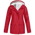 thumbnail image 1 of Dvkptbk Veste à Capuche pour Femmes, Veste de Pluie Unie, Vestes d'Extérieur, Imperméable à Capuche, Coupe-Vent, en Liquidation, 1 of 6