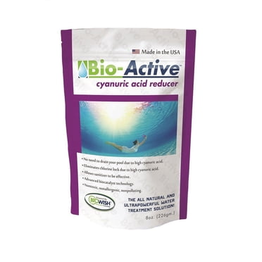 Bio-Active BA-CAR-08 Poudre Réductrice d'Acide Cyanurique 100 pour Cent Non Polluante pour Piscines Commerciales et Résidentielles, 8 Onces.