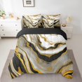 thumbnail image 2 of YST Marble King 7-Piece Comforter Set, Abstract Marble Design with Gold Metallic Print, Queen, 2 of 4