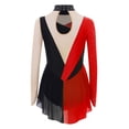 thumbnail image 3 of RUNQHUI Robe de Patinage Artistique pour Filles Enfants à Manches Longues avec Strass Justaucorps à Jupe de Gymnastique Tenue de Ballet Rouge 10, 3 of 5