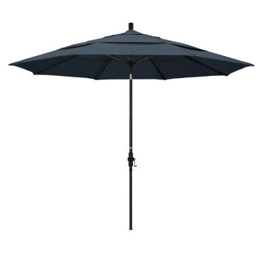 11' Fibre de Verre Marché Umbrella Collier Inclinaison DV Mat Noir/pacifica/sapphire