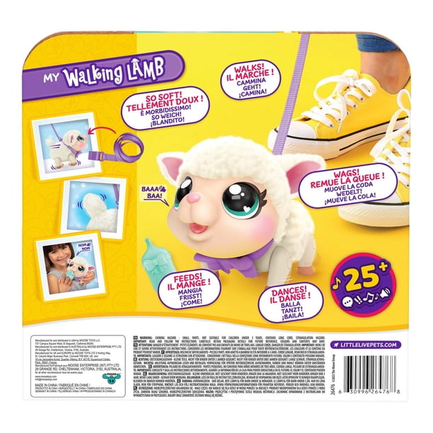Little Live Pets - My Little Lamb Snowie, corderito interactivo, mascota interactiva para cuidar, con sonidos y movimientos, animalito de juguete camina, baila y come, niños +4 años, Famosa (LPK00010