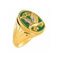 thumbnail image 3 of RYLOS Men's Rings 14K Yellow Gold Ring Designer Patriotic Eagle USA Ring With Diamonds and Green Quartz Rings For Men Size 8, 3 of 6