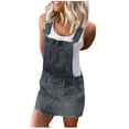 thumbnail image 1 of Fridja Jupe Chasuble à Bretelles en Denim pour Femmes, Mini-Robe Courte Ajustée, Caftan, 1 of 9