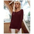 thumbnail image 4 of Chandail en Tricot à Épaules Dénudées à Manches Longues pour Femme, Coupe Ample, Uni, 4 of 6