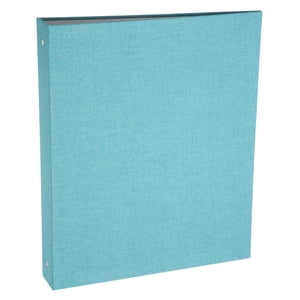 Uxcell 3 Ring Binder, A4 Size Flexible Round Binder Big Capacity Linen Planner Binder for Business Home Classroom, Sky Blue