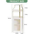 thumbnail image 4 of Ourlova Corner Bar Cabinet 5-Tier Industrial Corner Wine Cabinet with Removable Glass Rack Liquor Storage Cabinet with Adjustable Shelves Home Bar with Glass Doors and Baffle Gold with Light, 4 of 9