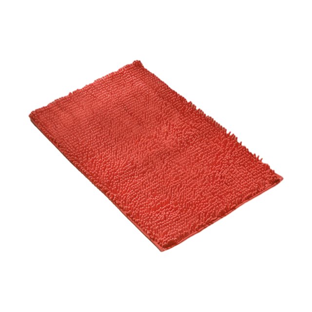 Youkk Polyester Chenille Bath Mat - Strong Water Absorption Exquisite Crafted Soft Texture No Shedding Orange Red 40cm*60cm 1Set