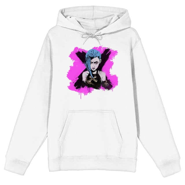 League of Legends Arcane Jinx Shark Gun Chandail à Capuchon Blanc