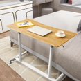 thumbnail image 2 of Giantex Mobile Height Adjustable Standing Desk, Compact Pneumatic Sit to Stand Computer Desk w/ Lockable Casters, Ergonomic Rolling Laptop Table for Home Office, Natural, 2 of 8